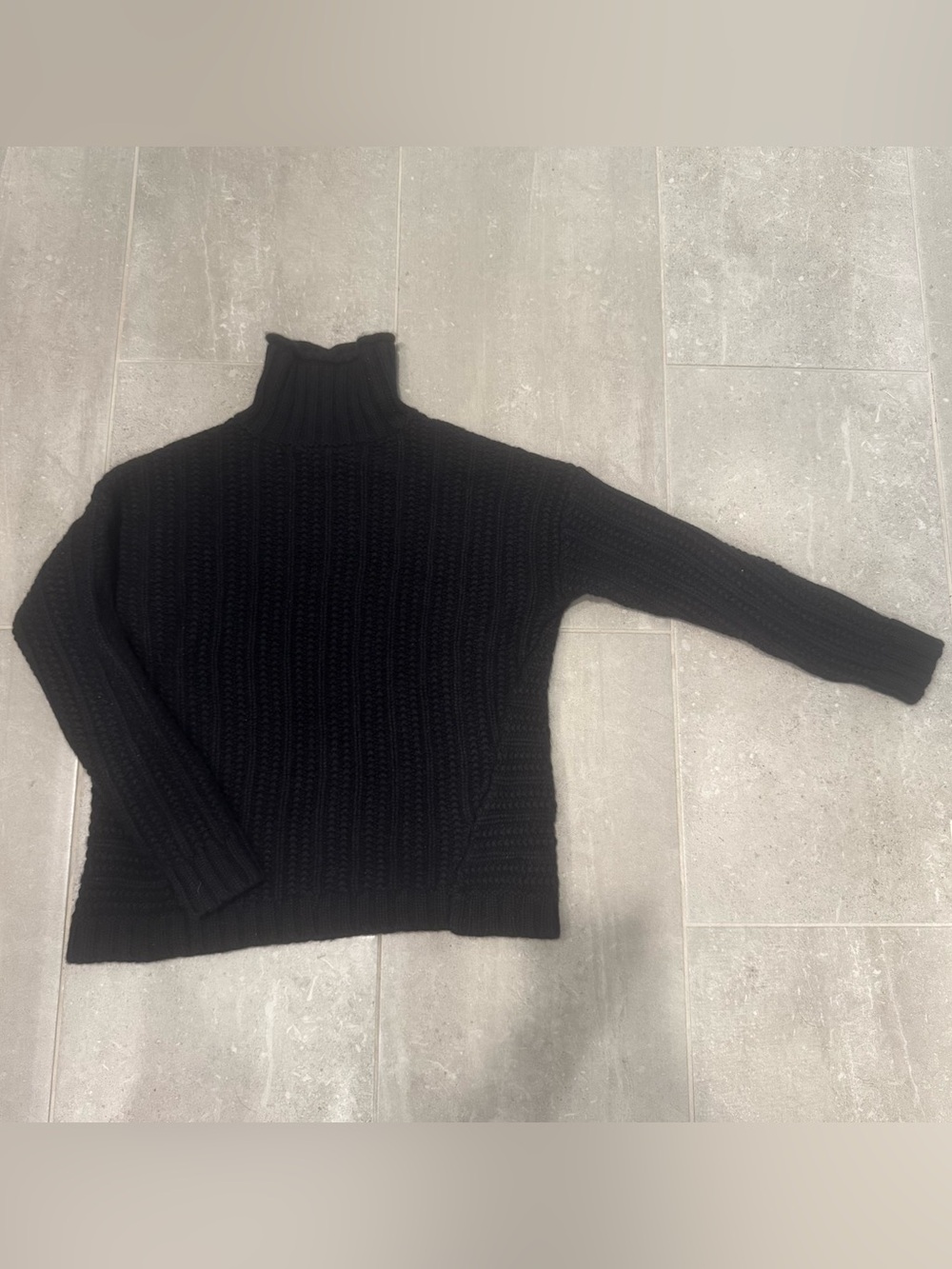Garnet Hill Recycled Cashmere Chunky Textured Turtleneck Sweater